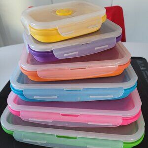Six Flat Stack Food Containers/boxes